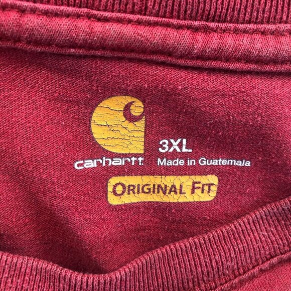 Carhartt Mens T-Shirt Size 3XL Short Sleeve Red Graphic Tee Original Fit Casual - Picture 3 of 10